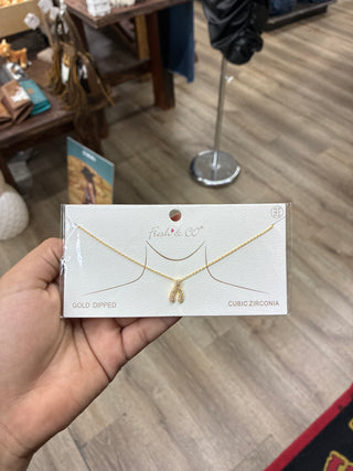 Women’s Wish Bone Necklace (Gold Dipped) PN-1880