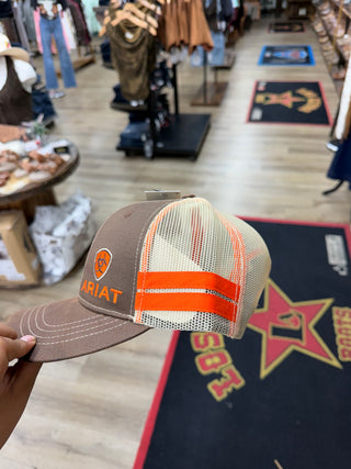 Ariat Men’s Oil Skin Mesh Cap (Orange/Brown) 1595002