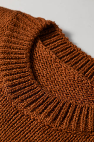 Women’s Horseshoe Short Sleeve Knit Top (Chestnut)