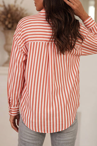 Women’s Striped Western Button Up (Pink)
