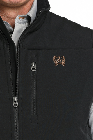 CINCH MEN'S BONDED CONCEALED CARRY SOFTSHELL VEST(Black)-MWV1541010