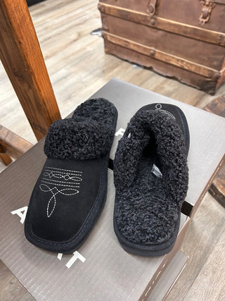 JACKIE SQUARE TOE SLIPPER (BLACK) AR2829-001