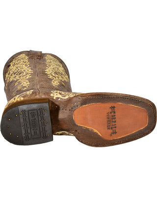 CORRAL WOMEN'S BROWN CRATER EMBROIDERED WESTERN BOOTS - SQUARE TOE-A2663