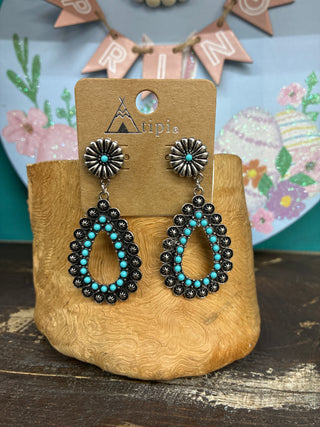 Women’s Turquoise Bead Earring - Teardrop SE-3078