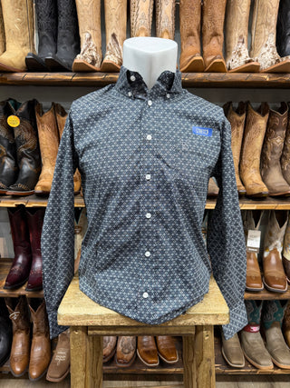 Panhandle Slim Men’s LS Geometric Button Down (Black) RMB2S10043
