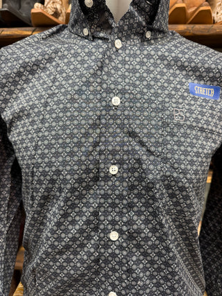 Panhandle Slim Men’s LS Geometric Button Down (Black) RMB2S10043