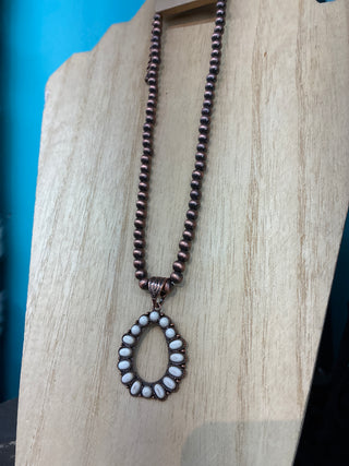 Women’s Concho Bead Necklace Set (Copper) SS-2140CBWT