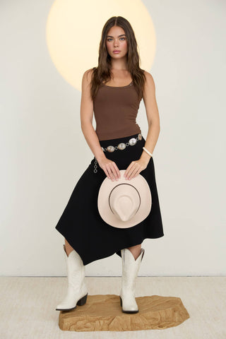 STUD DETAIL KNIT TANK TOP: LIGHT TAUPE