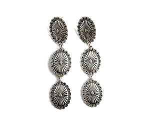 Western Small Concho 3 Dangle Earring