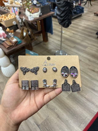 Women’s 6 Set Western Earrings SE-2729-SASB