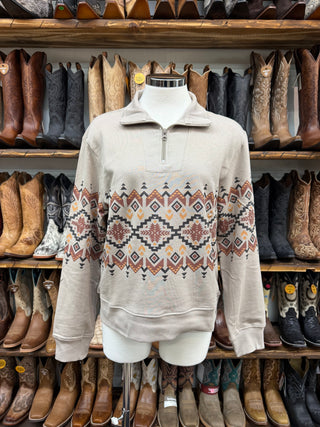 Panhandle Slim Women’s 1/4 Zip Sweater (Aztec) LW91T10274