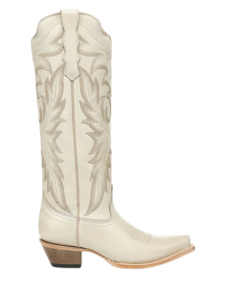 Circle G Tall Embroidery Snip Toe Boot L6440-BONE