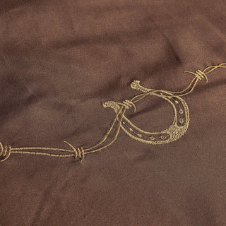 Reversible Rustic Cowhide Brown Cow Skull Comforter Set: Queen