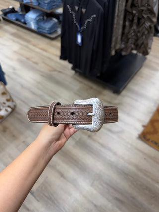 Nocona Kids Beaded Leather Belt (Brown) N4442502