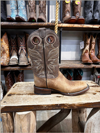 Circle G Men’s Wide Square toe Boot Tan/Chocolate