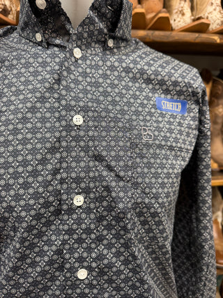 Panhandle Slim Men’s LS Geometric Button Down (Black) RMB2S10043