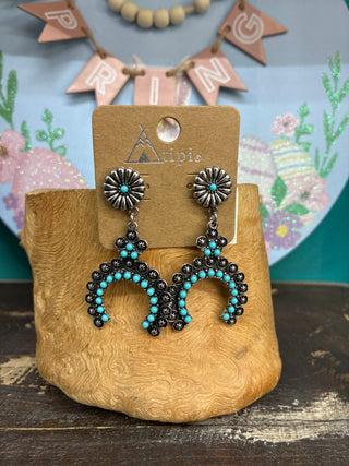 Women’s Turquoise Bead Earring - Crescent SE3-3079