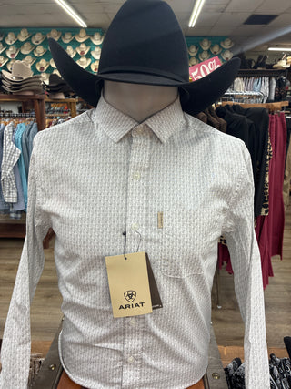Ariat Men's Mackenzie Modern Slim Fit Shirt (Motif Grey)-10079271