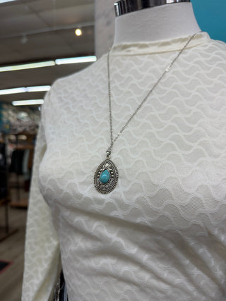 Women’s Turquoise Oval Necklace - RN-8507