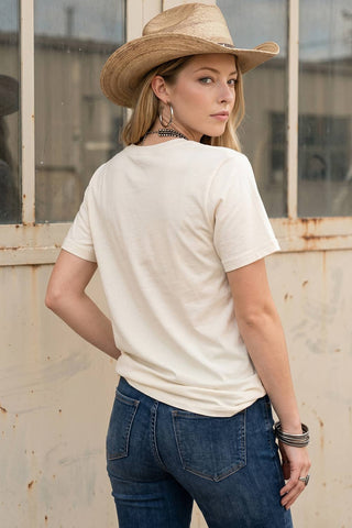 Women’s Western Print T-Shirt (Red/White)