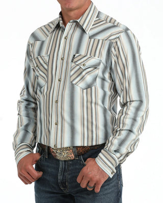 CINCH MEN’S STRIPE MODERN FIT MULTI LONG SLEEVE SHIRT(MULTI)MTW1303112