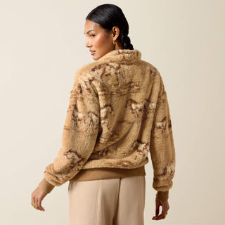 Ariat Women’s Wild Horses Berber Sweatshirt (Tan) 10079409