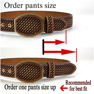 Del César Leather Petatillo Western Belt - (Black) H084