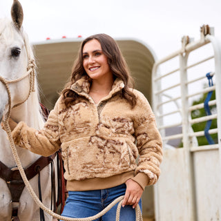 Ariat Women’s Wild Horses Berber Sweatshirt (Tan) 10079409