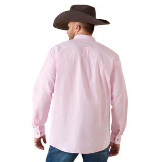 Ariat Men’s Dayne Mini Stripe Button Down (Prism Pink) 10023596