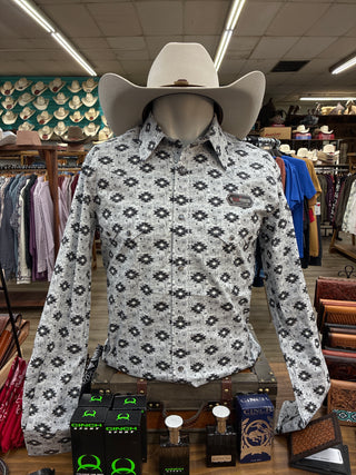 Rock&Roll Aztec Printed LS Snap Shirt (Black) BMN2S08674