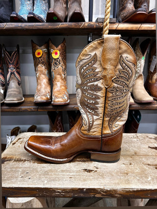 CIRCLE G BY CORRAL BROWN OVERLAY EMBROIDERY STUDS - BOOT LADIES - L2056