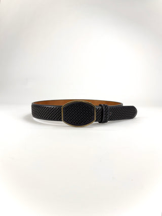 Del César Leather Petatillo Western Belt - (Black) H084