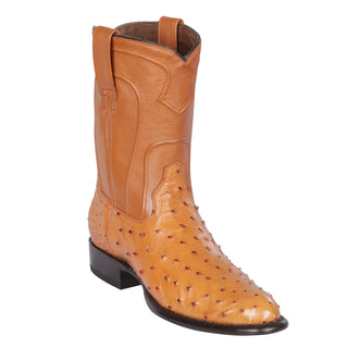 Los Altos Original Ostrich Skin Roper Toe Boots(Honey) 690351