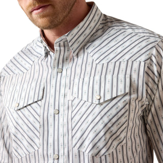 MEN'S ARIAT EVERYTHING CLASSIC FIT SNAP SHIRT(WHITE GEO)-10079769