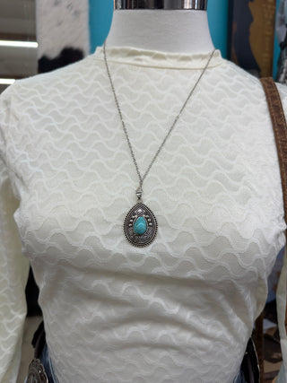 Women’s Turquoise Oval Necklace - RN-8507