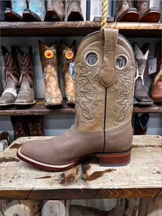 Wild West Men's Nobuck Taupe Wide Square Toe Boot-28246361