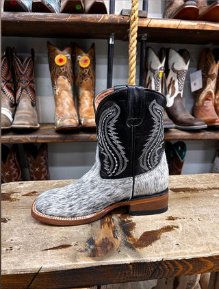 TANNER MARK KIDS BLACK AND WHITE COWHIDE BOOTS -TMK205323