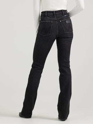 High Rise Wrangler Retro Bailey Boot Cut Jeans (Black)
