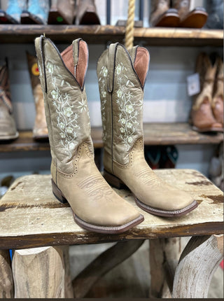 Tanner Mark SQ TOE EMBROIDERY FLORAL BOOTS -TML201058