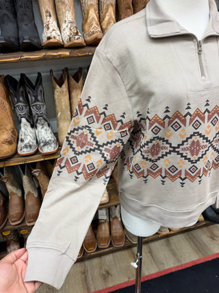 Panhandle Slim Women’s 1/4 Zip Sweater (Aztec) LW91T10274