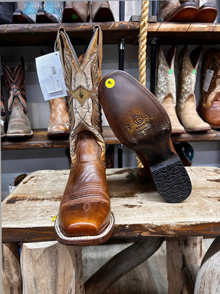 CIRCLE G BY CORRAL BROWN OVERLAY EMBROIDERY STUDS - BOOT LADIES - L2056