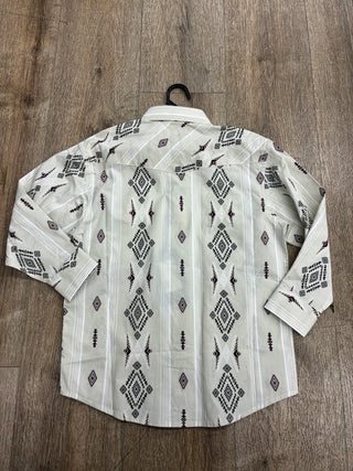 Panhandle Boys Long Sleeve Snap Shirt (Light Grey) PBN2S06585