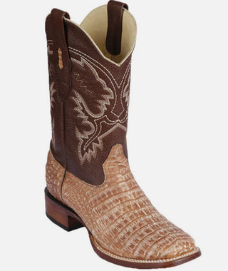 LOS ALTOS SAHARA ORYX CROCODILE CAIMAN SQUARE TOE WESTERN BOOT EE 8228232
