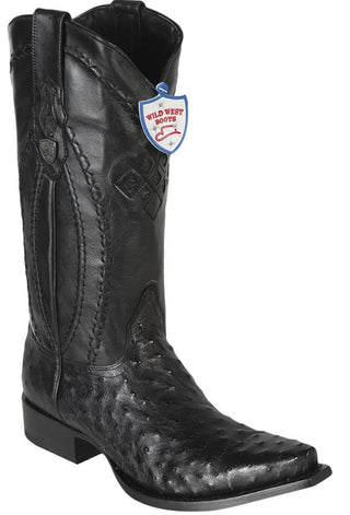 Wild West Men Snip Toe Ostrich Boot (Black)2940305