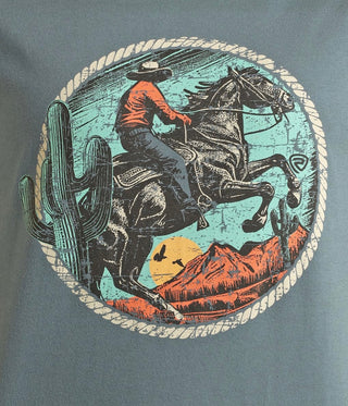 Rock & Roll Denim Unisex Dessert Horse T-Shirt (Light Blue)-BU21T04418