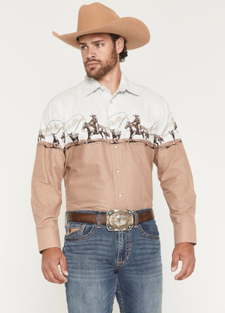 Men's Panhandle Snap Front Shirt(Tan)-SMN2S07678