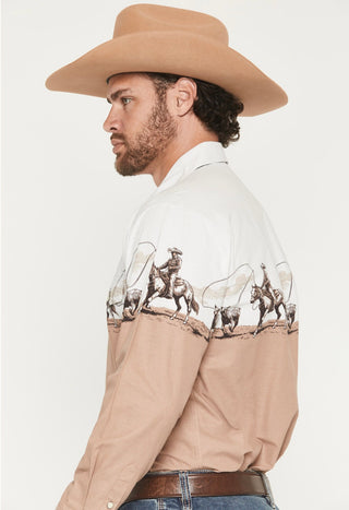 Men's Panhandle Snap Front Shirt(Tan)-SMN2S07678