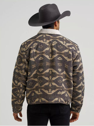 MEN'S WRANGLER® SHERPA LINED JACQUARD PRINT JACKET(112381945)