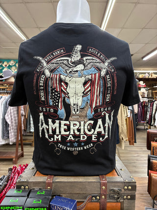 Rock & Roll Men’s Western T-Shirt (Black) BU21T08871
