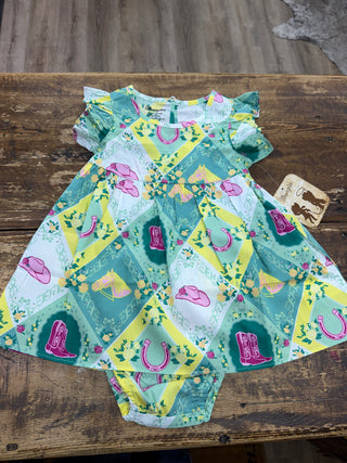 Wrangler Western Baby Girl Dress (Green) 112379471